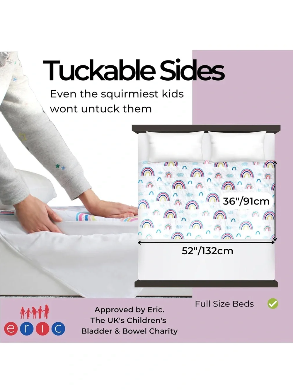 Kids Rainbow Quilted Bed Protector